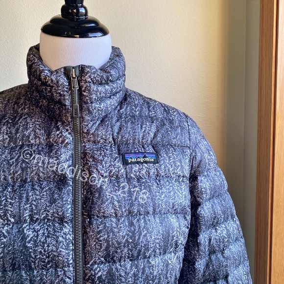 Patagonia Down Sweater Jacket Small Forestland Tailored Grey Black Snowy S - Picture 4 of 16